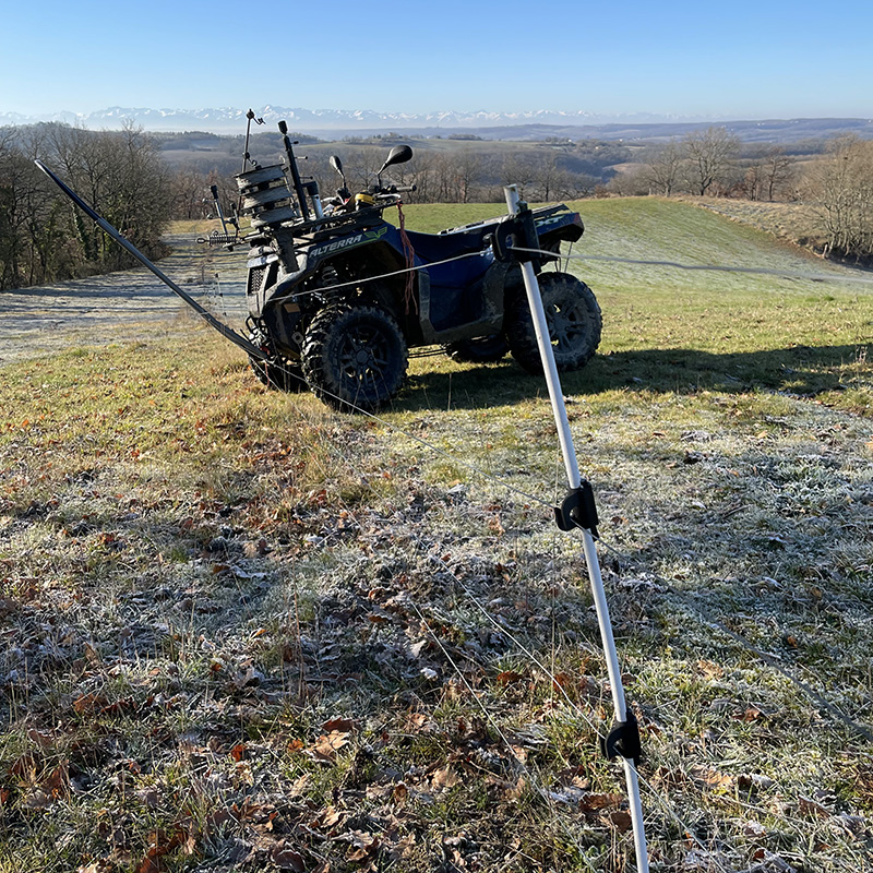 Franchissement quad fil électrique
